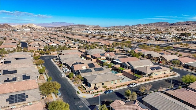 aerial view with a residential view and a mountain view