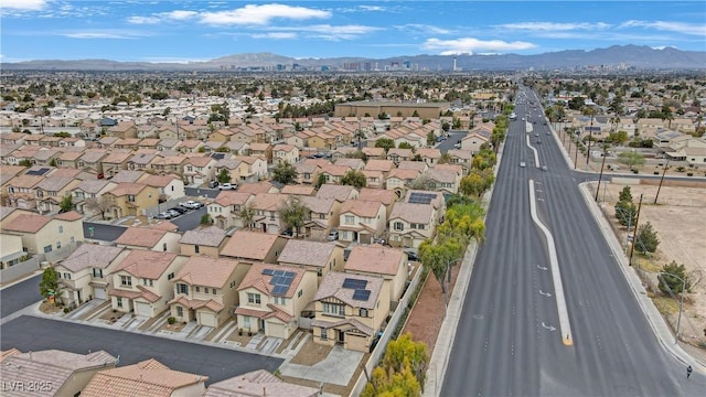 aerial view with a residential view and a mountain view