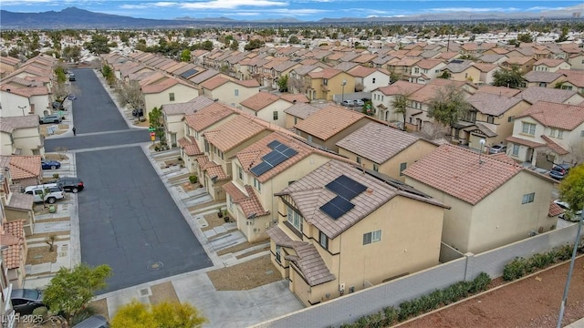 bird's eye view with a mountain view and a residential view