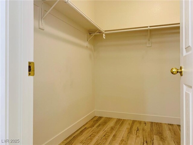 walk in closet featuring light wood-type flooring