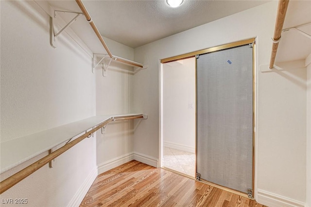 walk in closet featuring light wood-type flooring