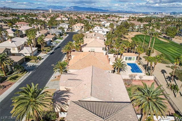 bird's eye view with a mountain view and a residential view