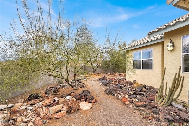 view of yard with fence