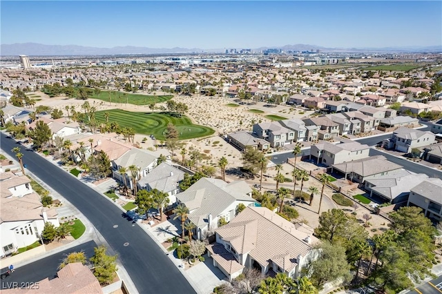 aerial view with a residential view and a mountain view