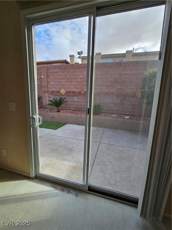 entryway with tile patterned floors