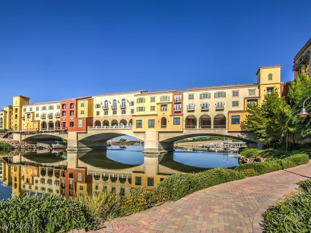 view of property with a water view