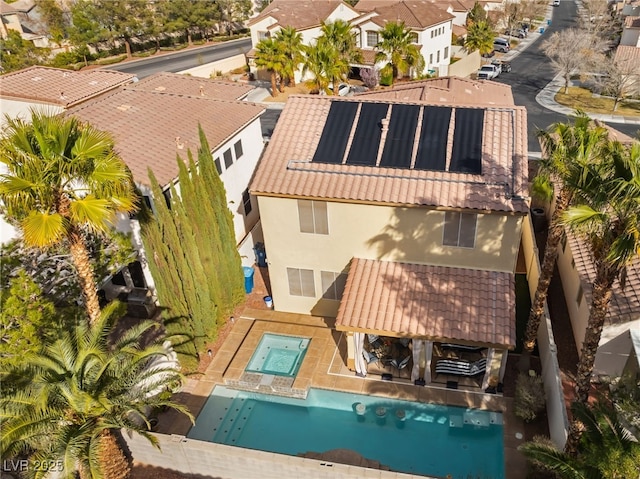 bird's eye view with a residential view