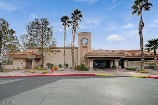 view of building exterior featuring a garage