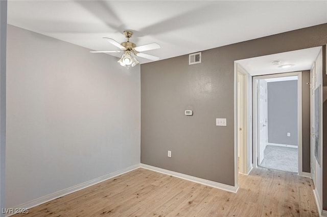 231 W Horizon Ridge Parkway Unit 426, Henderson, NV 89012 - spare room with ceiling fan, baseboards, visible vents, and light wood-type flooring