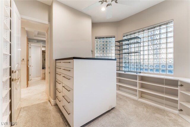2221 Glenbrook Way, Las Vegas, NV 89117 - spacious closet featuring light colored carpet and ceiling fan