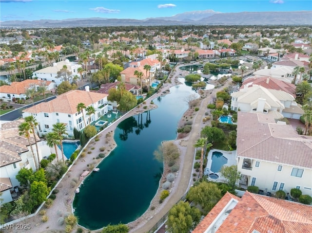 2221 Glenbrook Way, Las Vegas, NV 89117 - bird's eye view with a residential view and a water and mountain view