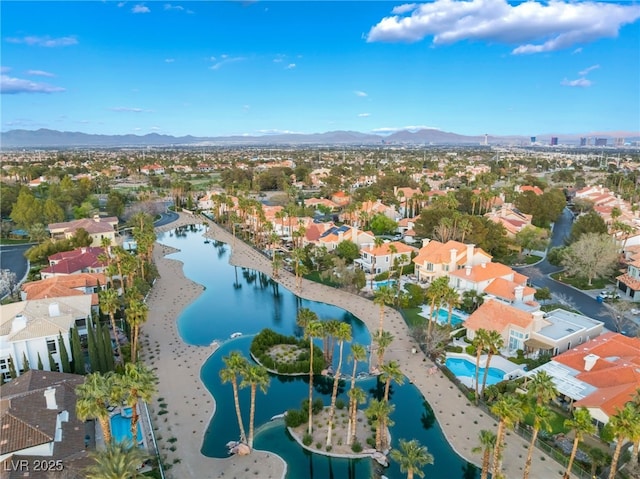 2221 Glenbrook Way, Las Vegas, NV 89117 - drone / aerial view with a residential view and a water and mountain view