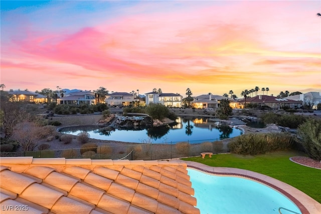 2221 Glenbrook Way, Las Vegas, NV 89117 - view of pool with fence, a residential view, and a lawn