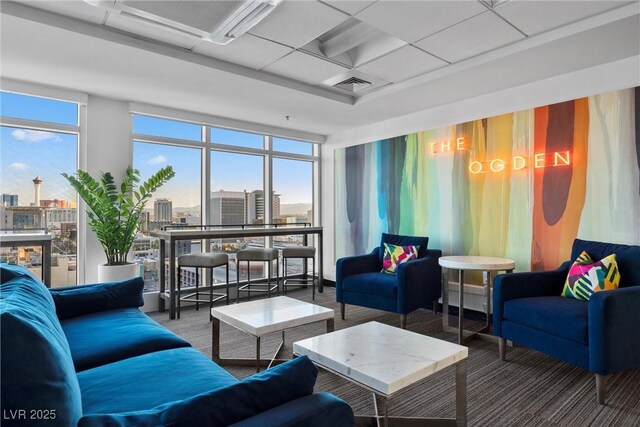 150 Las Vegas Blvd Unit 1711, Las Vegas, NV 89101 - living area featuring a view of city and carpet floors