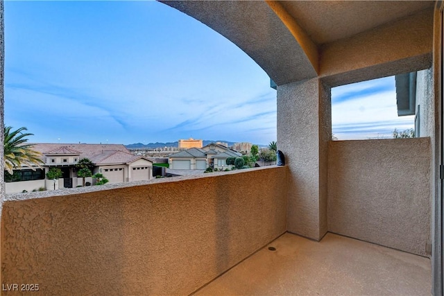 balcony with a residential view