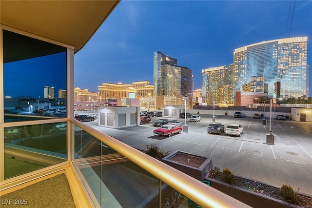 balcony with a view of city