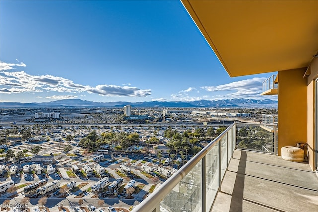 balcony with a mountain view