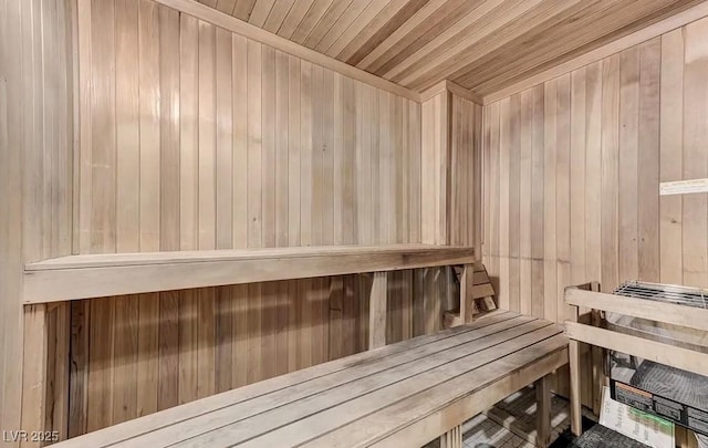 view of sauna