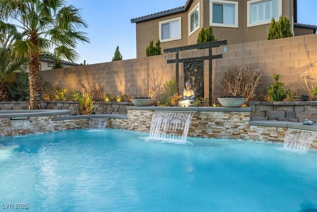 view of pool featuring a fenced in pool and a fenced backyard