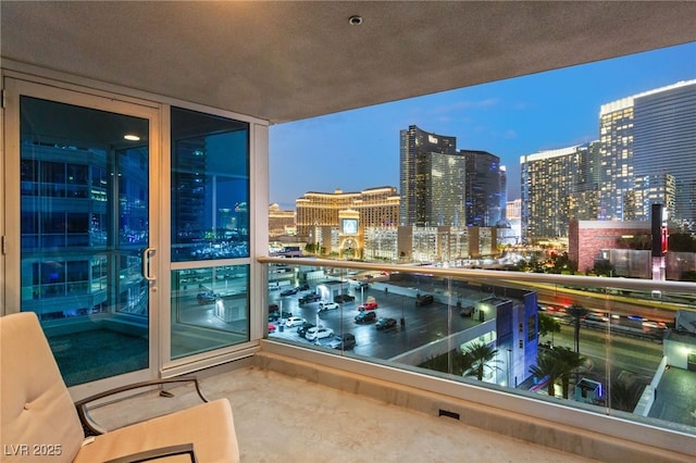 balcony featuring a view of city