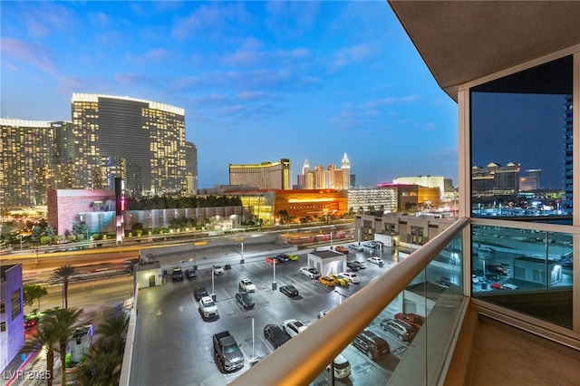 balcony with a view of city