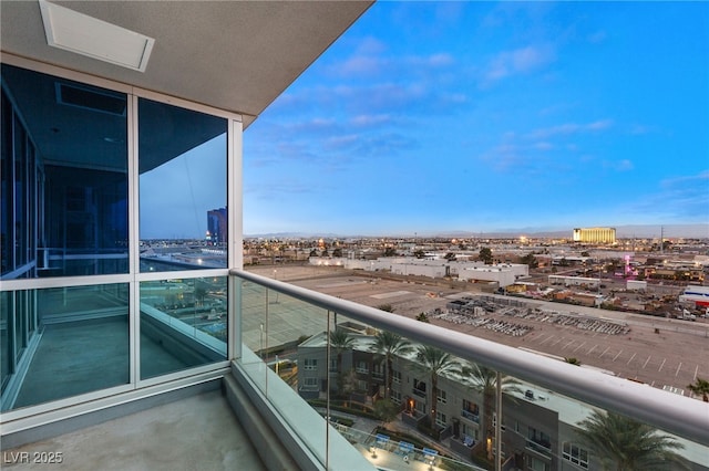 balcony featuring a city view