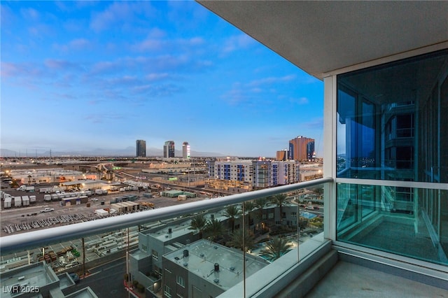 balcony featuring a city view