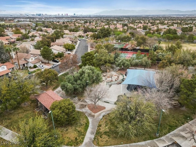 bird's eye view with a residential view