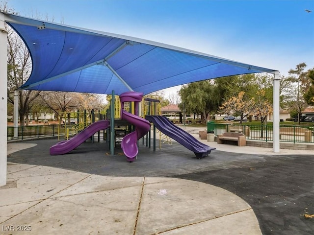 community playground with fence