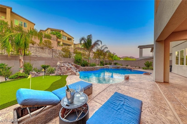 28 Vista Outlook St, Henderson, NV 89011 - view of pool with a patio area, a fenced in pool, and a fenced backyard