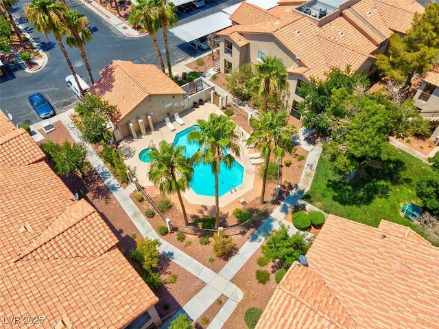 aerial view featuring a residential view