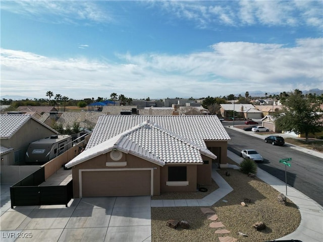 bird's eye view with a residential view