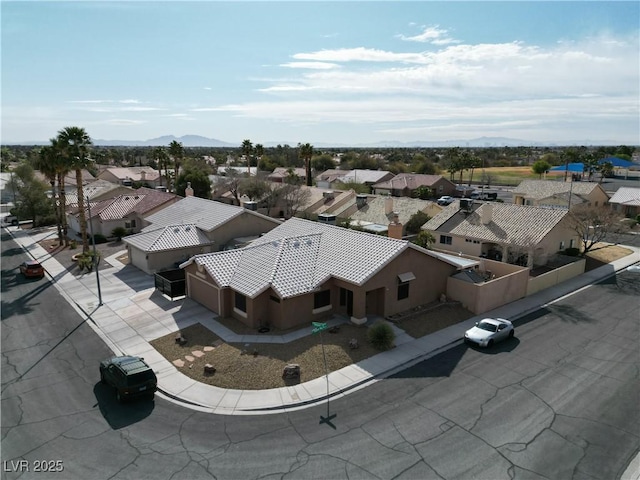 bird's eye view with a residential view