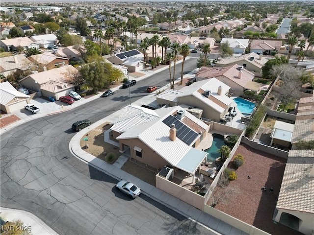 bird's eye view with a residential view