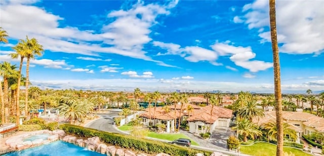 aerial view featuring a residential view