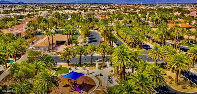 birds eye view of property with a residential view