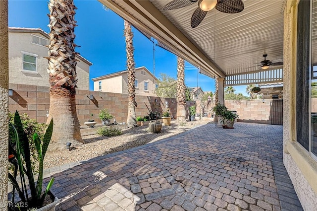 view of patio featuring a fenced backyard