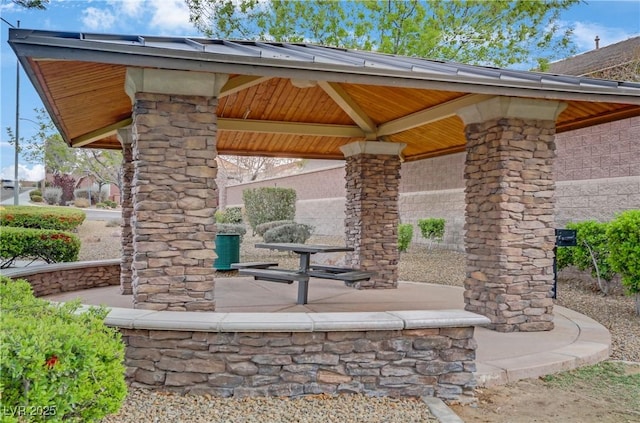 view of patio with a gazebo