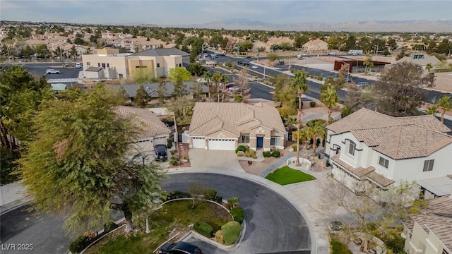 aerial view with a residential view