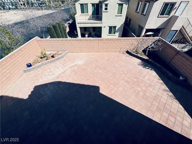 view of patio / terrace featuring a residential view