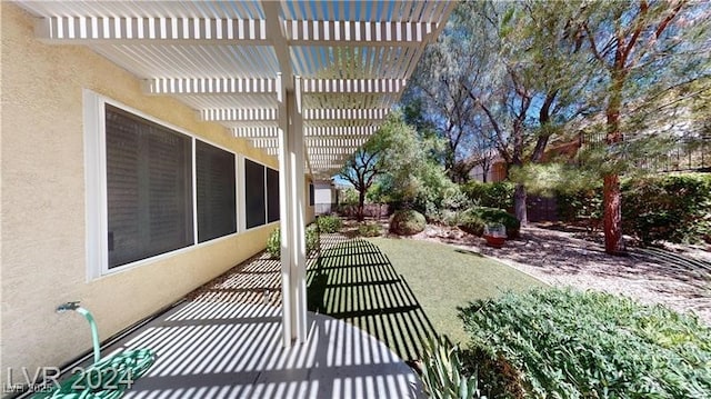 view of patio with a pergola