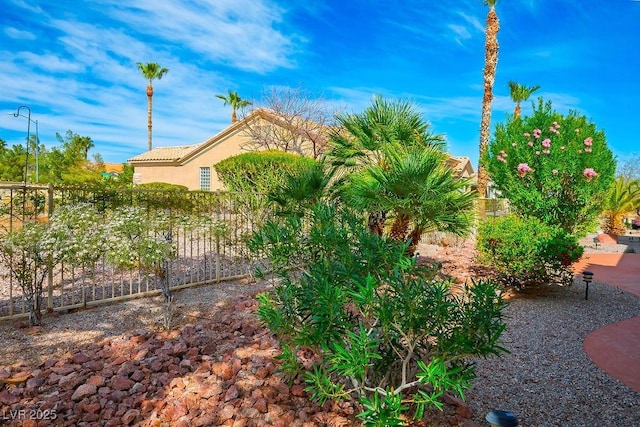 view of yard with fence