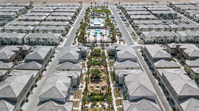 12367 Indigo Montage Rd Unit 3, Las Vegas, NV 89183 - aerial perspective of suburban area featuring a pool area