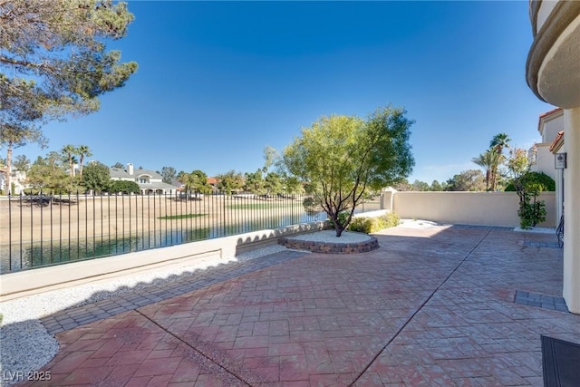 view of patio featuring a fenced backyard