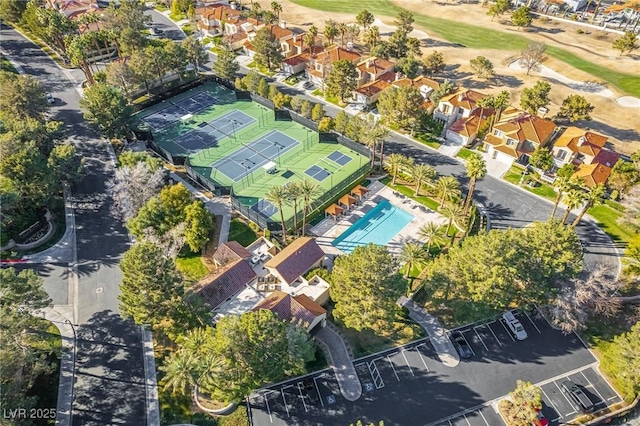 bird's eye view with a residential view