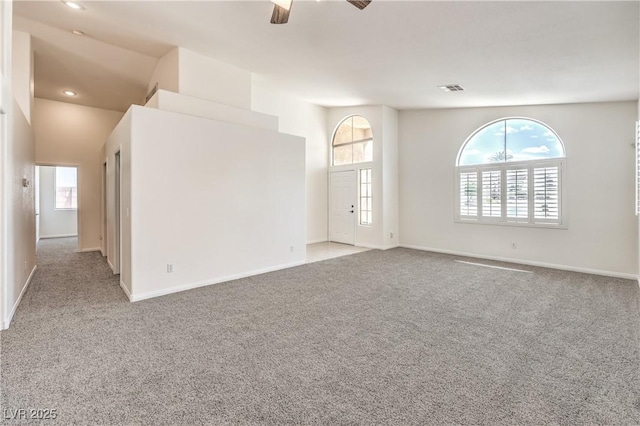 1970 Jasper Creek Pl, Las Vegas, NV 89123 - carpeted spare room with plenty of natural light, ceiling fan, baseboards, and recessed lighting
