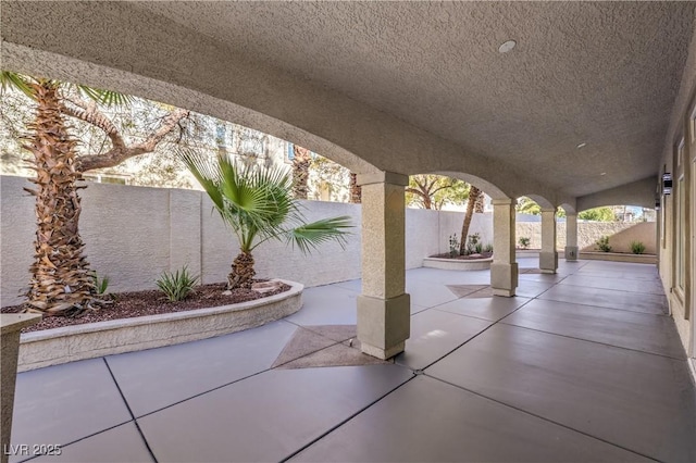 view of patio featuring a fenced backyard