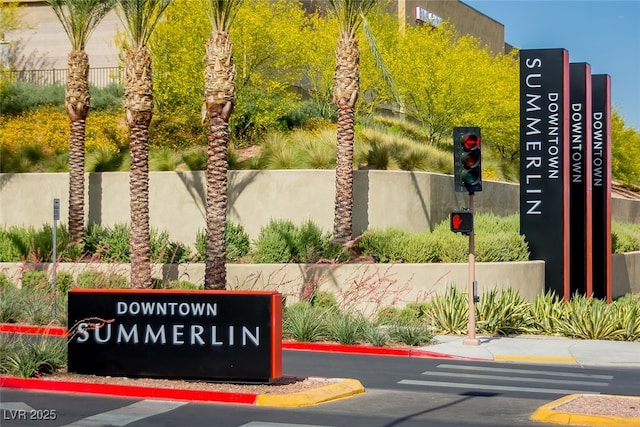 view of community sign