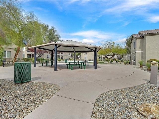 view of community with a gazebo