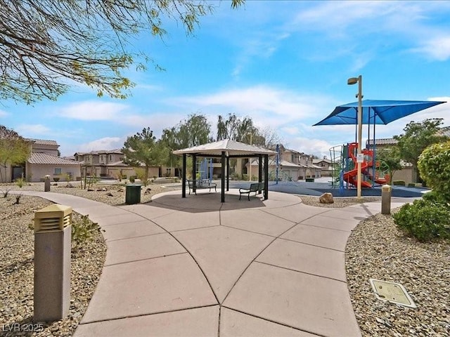 surrounding community featuring a gazebo and playground community